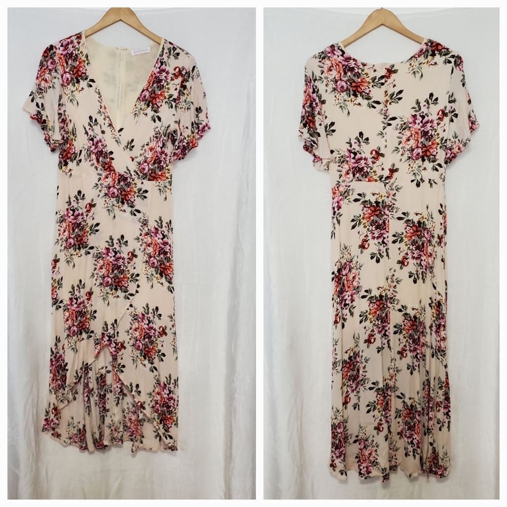 AZALOSIE High Low Floral Maxi Dress Size XL
